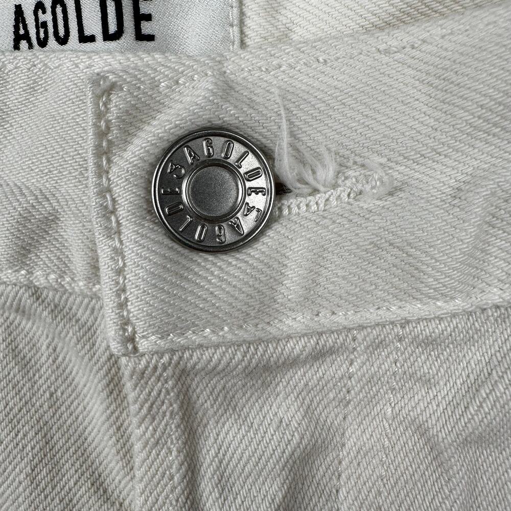 Agolde 90's Pinch Waist Ankle Jeans In Marshmallow Button Fly Organic Cotton 32 - Picture 9 of 14